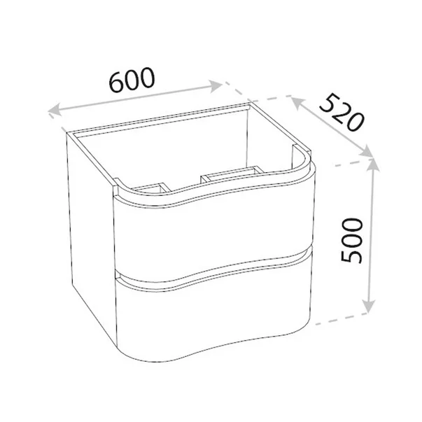Set dulap baza suspendat Rune Katla 2 sertare 60 cm alb lucios si lavoar alb picture - 3