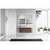 Set dulap baza suspendat Rune Sowilo 3 sertare 120 cm finisaj lemn inchis si lavoar alb picture - 2