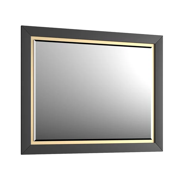 Set dulap pe pardoseala auriu/negru Krofam Chic 100 cm, blat negru Krofam Chic100 cm, lavoar si oglinda picture - 3