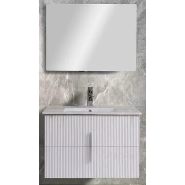 Set dulap suspendat Rune Skarn 60 cm, lavoar ceramic si oglinda LED antiaburire picture - 4