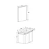 Set dulap suspendat Rune Ymir 60 cm gri, lavoar ceramic alb si oglinda LED antiaburire picture - 3