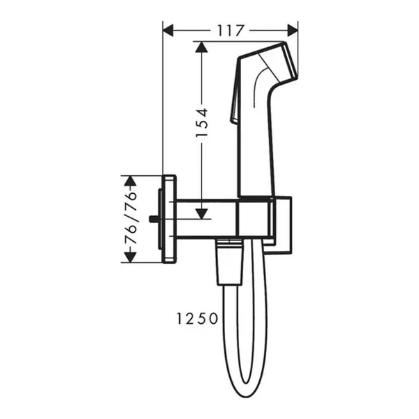 Set dus igienic cu corp ingropat Hansgrohe Bidette E EcoSmart 1 jet negru-crom periat picture - 5