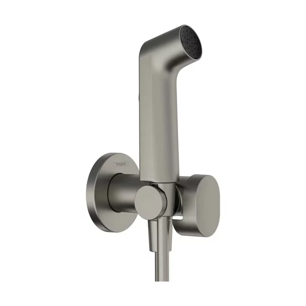 Set dus igienic cu corp ingropat Hansgrohe Bidette S EcoSmart 1 jet negru-crom periat picture - 2
