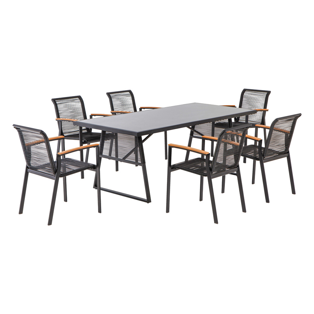 Set mobilier de gradina Mirpol Colon negru/gri