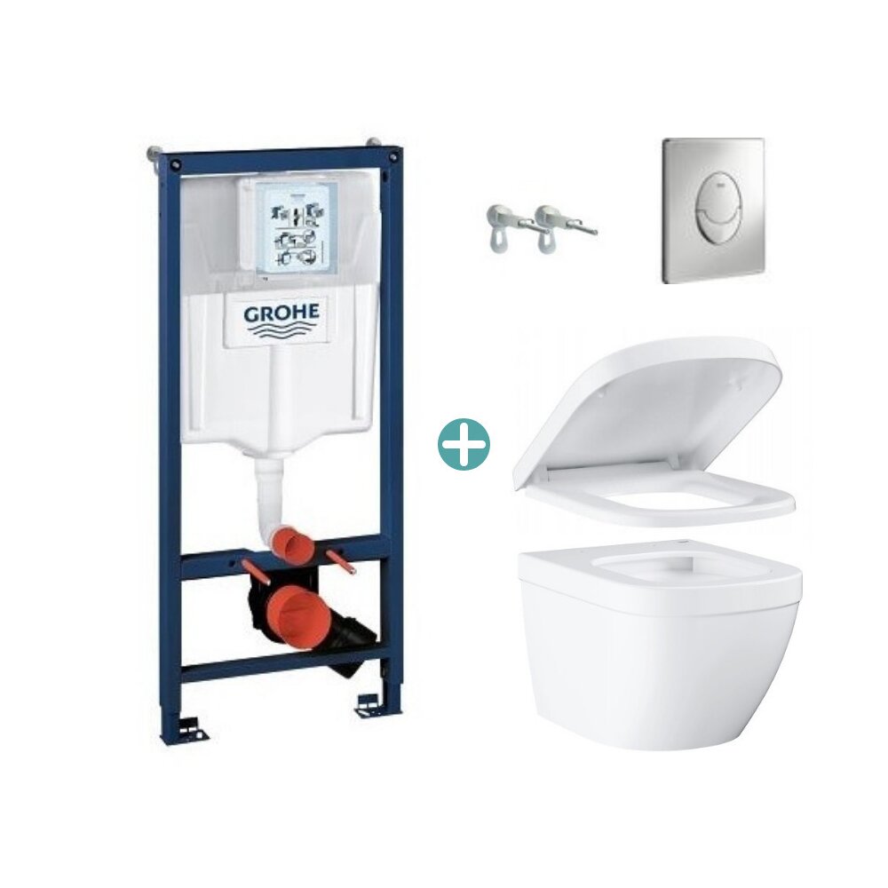 Set rezervor Grohe Rapid SL cu clapeta Skate Air crom si vas wc Grohe ...