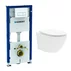 Set rezervor incastrat Geberit Duofix cu set de fixare, clapeta alba Delta51 plus vas WC Rune Ivaldi alb cu capac slim softclose picture - 1