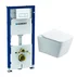 Set rezervor incastrat Geberit Duofix cu set de fixare, clapeta alba Delta51 plus vas WC Rune Jord alb cu capac slim softclose picture - 1