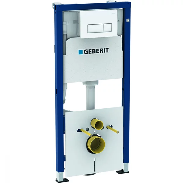 Set rezervor incastrat Geberit Duofix cu set de fixare, clapeta alba Delta51 plus vas WC Rune Jord alb cu capac slim softclose picture - 3