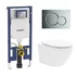Set rezervor incastrat Geberit Duofix Sigma cu set de fixare, clapeta crom Sigma01 plus vas WC Rune Ivaldi alb cu capac slim softclose picture - 1