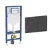 Set rezervor incastrat Geberit Duofix Sigma cu set fixare si clapeta Sigma01 negru lucios picture - 1