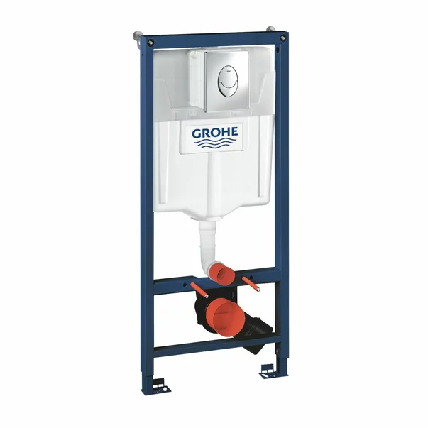 Set rezervor incastrat Grohe Rapid SL cu clapeta cromata Skate Air plus vas WC Rune Jord alb cu capac softclose picture - 5