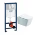 Set rezervor incastrat Grohe Rapid SL cu clapeta cromata Skate Air plus vas WC Rune Jord alb cu capac softclose picture - 1