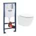 Set rezervor incastrat Grohe Rapid SL cu clapeta cromata Skate Cosmopolitan plus vas WC Rune Ivaldi alb cu capac softclose picture - 1