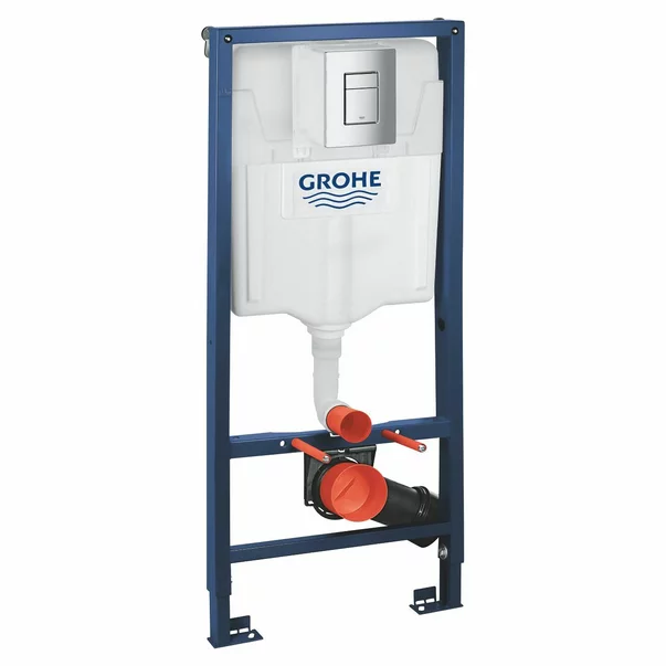 Set rezervor incastrat Grohe Rapid SL cu clapeta cromata Skate Cosmopolitan plus vas WC Rune Ivaldi Grande alb cu capac softclose picture - 4