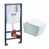 Set rezervor incastrat Grohe Rapid SL cu clapeta cromata Skate Cosmopolitan plus vas WC Rune Jord alb cu capac softclose picture - 1