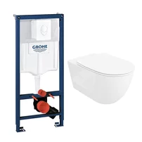 Set rezervor incastrat Grohe Rapid SL pentru vas WC cu clapeta alba Skate Air plus vas WC Rune Ivaldi Grande alb cu capac softclose