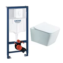 Set rezervor incastrat Grohe Rapid SL pentru vas WC cu clapeta alba Skate Air plus vas WC Rune Jord alb cu capac softclose