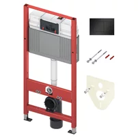 Set rezervor incastrat TECEbase cu sistem de fixare si clapeta TECEnow negru mat