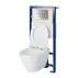 Set rezervor WC cu cadru B601 Cersanit Tech Line Opti si clapeta B1 crom plus vas WC City cu capac alb picture - 2