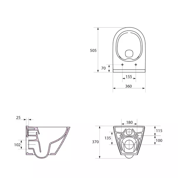 Set rezervor WC cu cadru B601 Cersanit Tech Line Opti si clapeta B1 crom plus vas WC City cu capac alb picture - 3