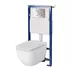 Set rezervor WC cu cadru B605 Cersanit Tech Line Opti si clapeta B2 crom plus vas WC Caspia cu capac alb picture - 1