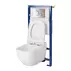 Set rezervor WC cu cadru B605 Cersanit Tech Line Opti si clapeta B2 crom plus vas WC Caspia cu capac alb picture - 3