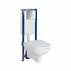 Set rezervor WC cu cadru B621 Cersanit Tech Line Base si clapeta Smart crom plus vas WC City cu capac alb picture - 1