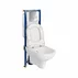Set rezervor WC cu cadru B621 Cersanit Tech Line Base si clapeta Smart crom plus vas WC City cu capac alb picture - 2