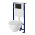 Set rezervor WC cu cadru B625 Cersanit Tech Line Opti si clapeta A1 negru plus vas WC Mille Plus cu capac alb picture - 1