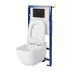 Set rezervor WC cu cadru B627 Cersanit Tech Line Opti si clapeta B2 negru plus vas WC Caspia cu capac alb picture - 2