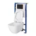 Set rezervor WC cu cadru B631 Cersanit Tech Line Opti si clapeta B2 negru plus vas WC Virgo cu capac alb picture - 2
