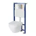 Set rezervor WC cu cadru B640 Cersanit Tech Line Opti si clapeta B2 crom plus vas WC Larga cu capac alb picture - 1
