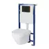 Set rezervor WC cu cadru B641 Cersanit Tech Line Opti si clapeta B2 negru plus vas WC Larga cu capac alb picture - 1