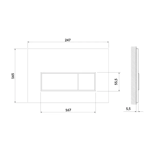 Set rezervor WC cu cadru B642 Cersanit Tech Line Opti si clapeta B1 crom plus vas WC Larga cu capac alb picture - 2