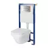 Set rezervor WC cu cadru B642 Cersanit Tech Line Opti si clapeta B1 crom plus vas WC Larga cu capac alb picture - 1
