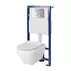 Set rezervor WC cu cadru B645 Cersanit Tech Line Opti si clapeta B2 negru plus vas WC Crea cu capac alb picture - 1