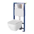 Set rezervor WC cu cadru B646 Cersanit Tech Line Opti si clapeta B1 crom plus vas WC Crea cu capac alb picture - 1