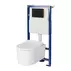 Set rezervor WC cu cadru B649 Cersanit Tech Line Opti si clapeta B1 negru plus vas WC Inverto cu capac alb picture - 1