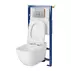 Set rezervor WC cu cadru B657 Cersanit Tech Line Opti si clapeta A1 crom plus vas WC Caspia cu capac alb picture - 2
