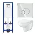 Set rezervor WC cu cadru B679 Cersanit Tech Line Base si clapeta Circle crom plus vas WC Cersania cu capac alb picture - 1