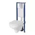 Set rezervor WC cu cadru B680 Cersanit Tech Line Base si clapeta Circle crom plus vas WC Zip cu capac alb picture - 1