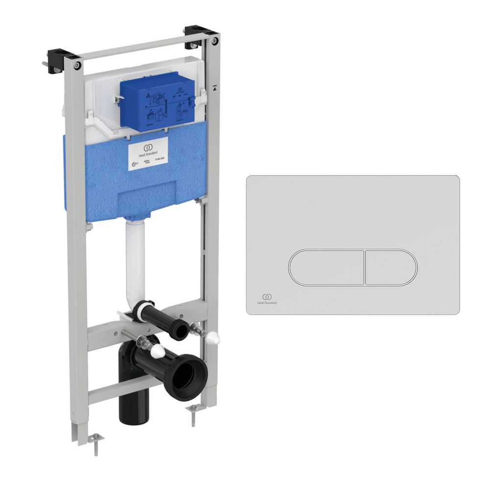 Set rezervor WC cu cadru Ideal Standard ProSys si clapeta Oleas M1 crom lucios