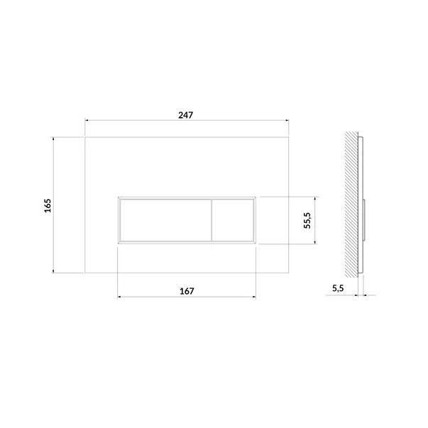 Set rezervor WC cu cadru incastrat Cersanit Tech Line Opti B653 si clapeta de actionare B2 negru mat picture - 4