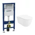 Set rezervor WC cu cadru incastrat Geberit Duofix cu set fixare si clapeta crom Delta20 plus vas WC Rune Ivaldi Grande alb cu capac slim softclose picture - 1