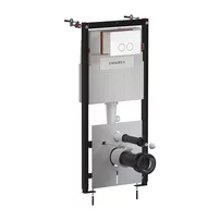 Set rezervor WC cu cadru Omnires StrongFrame si clapeta Minimal alb lucios
