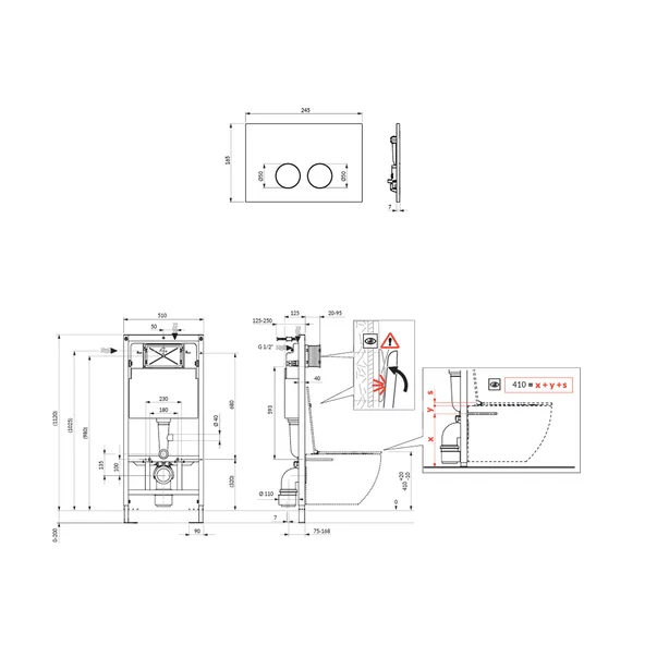Set rezervor WC cu cadru Omnires StrongFrame si clapeta Minimal alb mat picture - 4