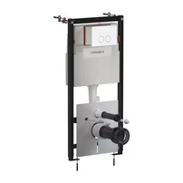 Set rezervor WC cu cadru Omnires StrongFrame si clapeta Minimal alb mat