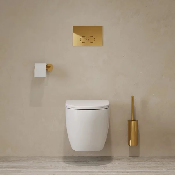 Set rezervor WC cu cadru Omnires StrongFrame si clapeta Minimal auriu lucios picture - 2