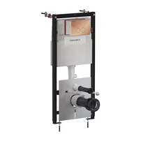 Set rezervor WC cu cadru Omnires StrongFrame si clapeta Minimal cupru lucios