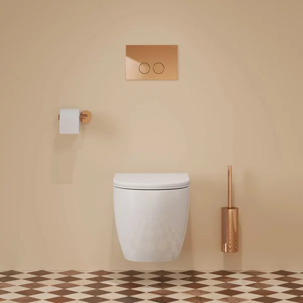 Set rezervor WC cu cadru Omnires StrongFrame si clapeta Minimal cupru lucios picture - 2